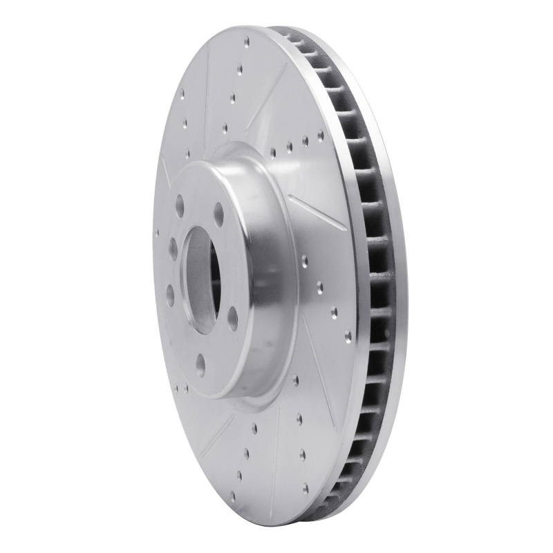 BMW 650I Convertible Brake Rotor (1) - Right Front - R1 Concepts - Drilled & Slotted - Silver - `10-`18